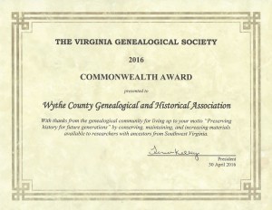 VGS Award Certificate